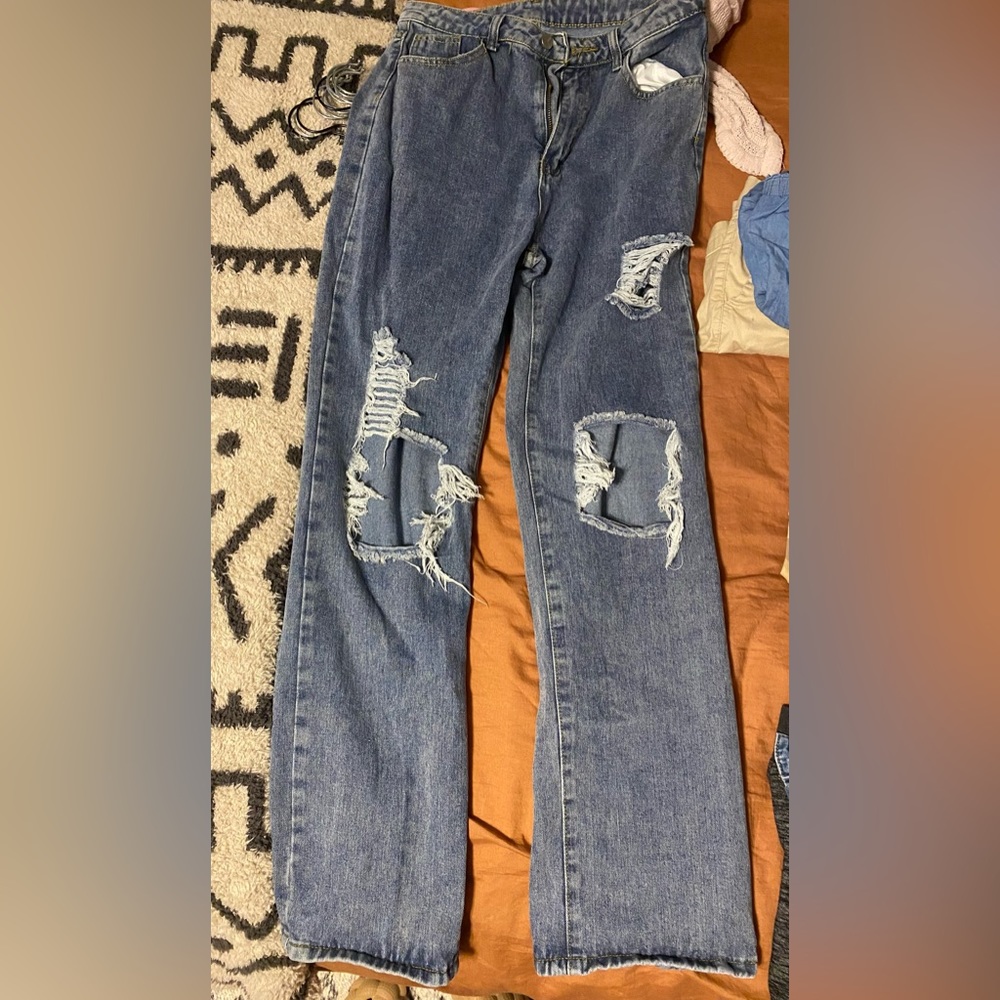 Shein ripped very long jeans size medium